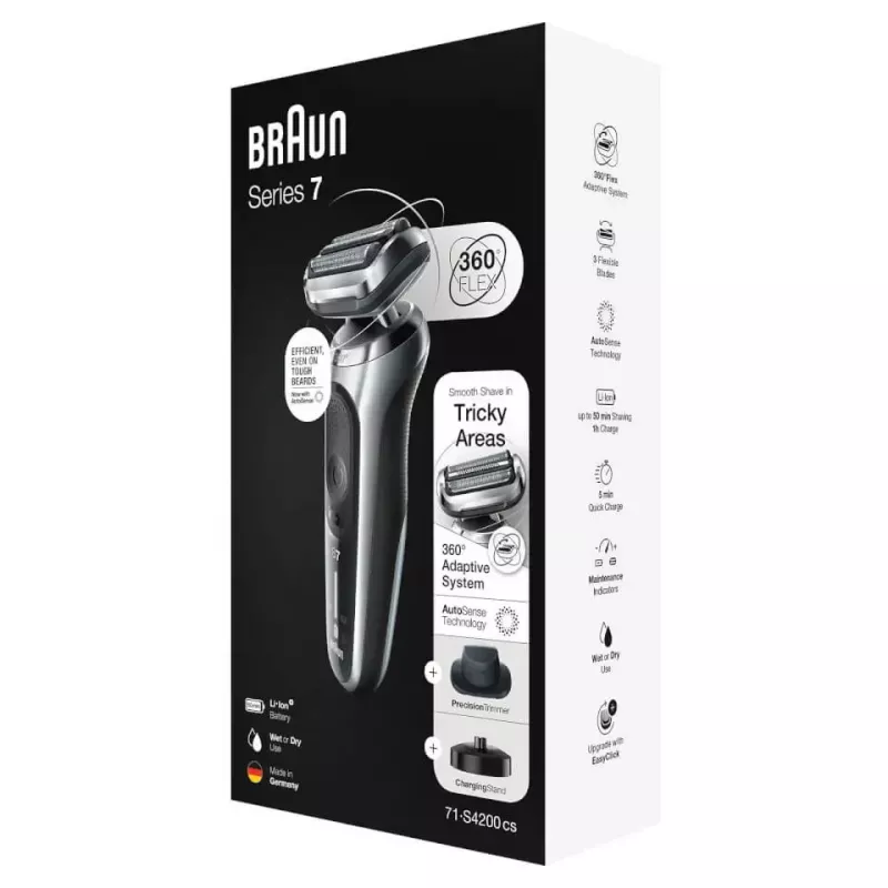 Máquina de barbear Braun Series 7 71-S4200cs preto AutoSense bateria