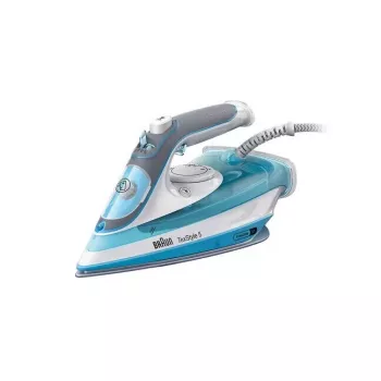 Ferro de engomar a seco e a vapor Braun TexStyle 5 SI 5006 BL base cerâmica 2600 W azul, cinzento, branco