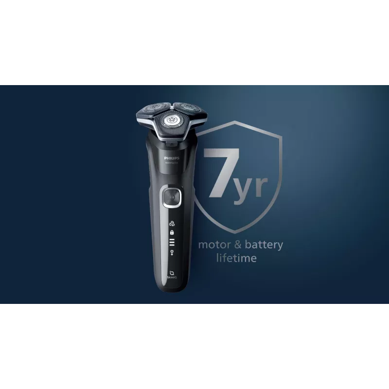 Máquina de barbear Philips SHAVER Series 5000 S5887/30, máquina de barbear rotativa, preto, cinzento