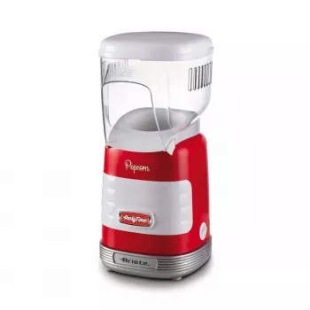Ariete 2956, Pop Corn Party Time, máquina de pipocas, transforma 60 g de milho em pipocas em 2 minutos com ar quente, sem gordura, 1000 Watt, vermelho