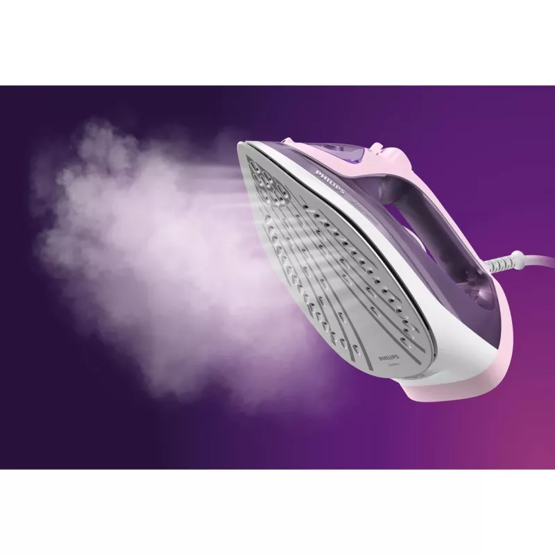 Ferro de engomar Philips série 3000 DST3020/30 ferro a vapor base cerâmica 2200 W rosa, lilás