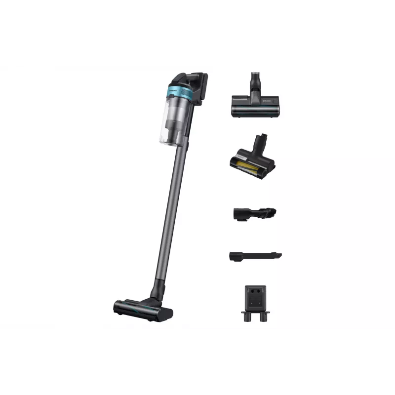 Aspirador vertical Samsung VS20B75AGR1/GE / aspirador elétrico 2-em-1 aspirador vertical bateria seco sem saco 0,8 l 550 W preto, cromado, menta, turquesa