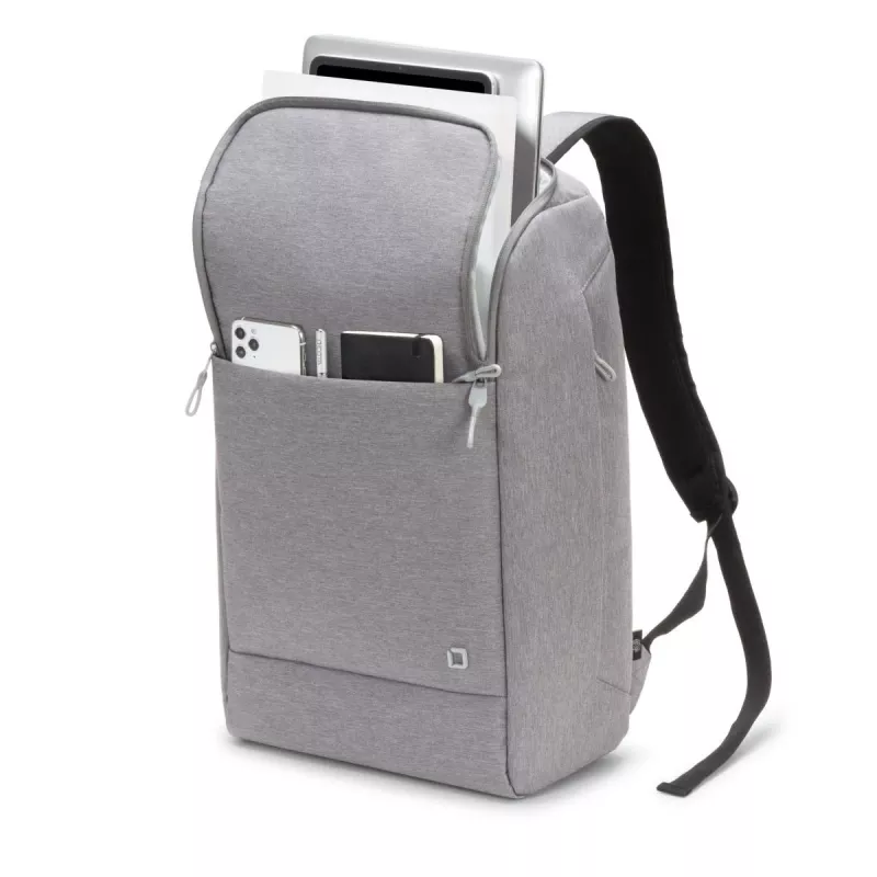 Mochila DICOTA Eco Motion – Mochila para portátil 13-15,6 polegadas – Cinzento claro / Poliéster Rpe 600d