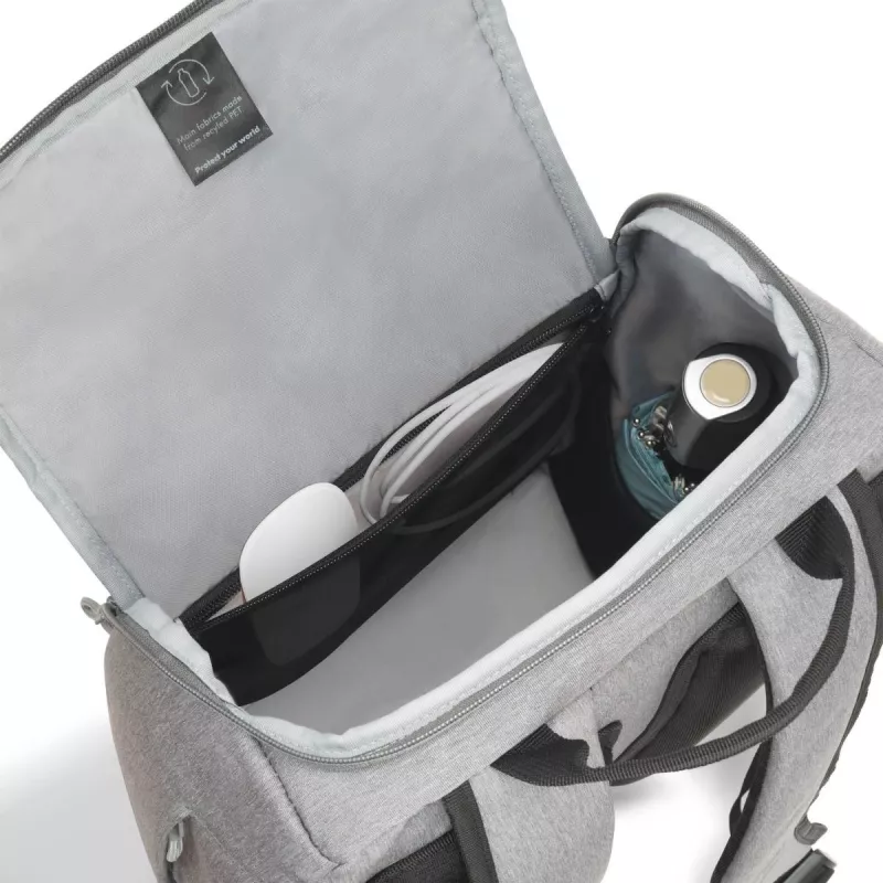Mochila DICOTA Eco Motion – Mochila para portátil 13-15,6 polegadas – Cinzento claro / Poliéster Rpe 600d