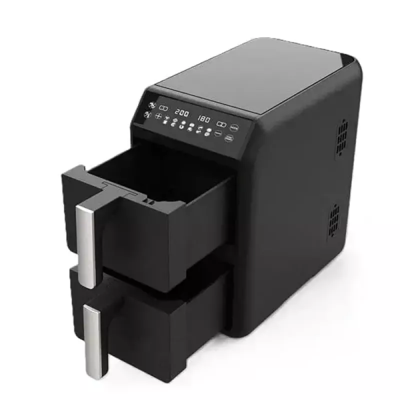 Fritadeira de ar quente elétrica Maestro MR-761, capacidade 10 L, 2400 W, 12 programas, 80–200 °C, construção dupla, preta