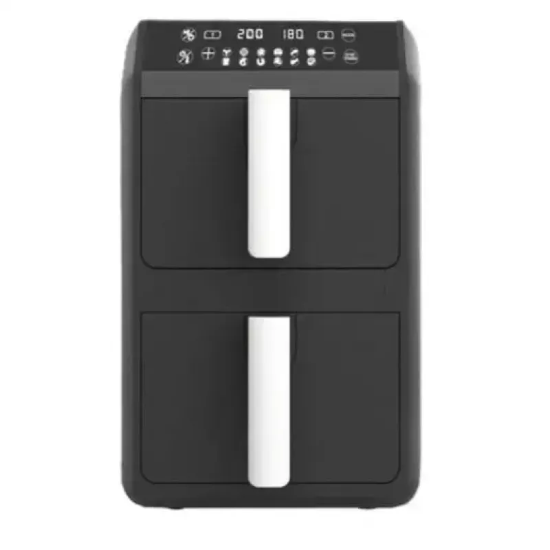 Fritadeira de ar quente elétrica Maestro MR-761, capacidade 10 L, 2400 W, 12 programas, 80–200 °C, construção dupla, preta