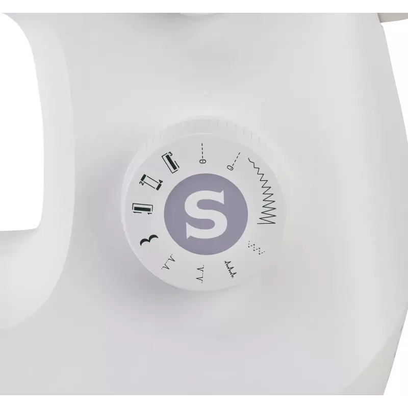 Máquina de costura semiautomática SINGER M2405 — mecânica, 11 programas, 8 padrões de ponto, 70W, branca