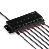 Lindy 42794 hub USB 2.0 industrial de metal com 7 portas, 480 Mbit/s, abas de fixação, fonte de alimentação externa, preto