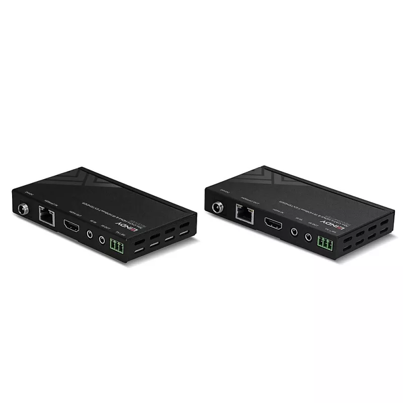 Extensor HDBaseT Lindy 70m Cat.6 HDMI 4K30, IR e RS-232 com PoC