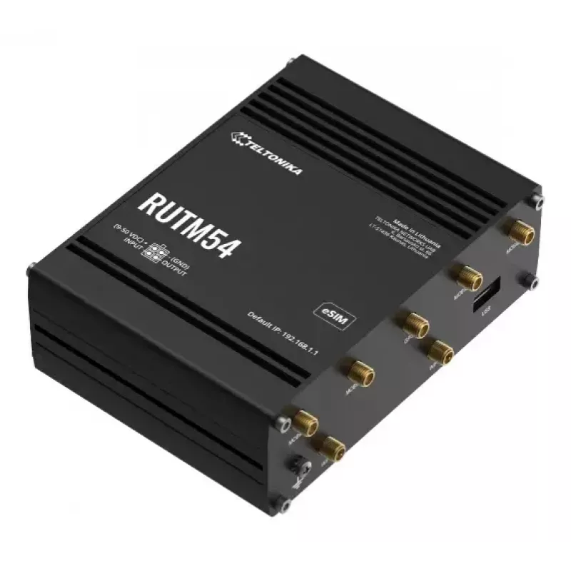Router sem fios Teltonika RUTM54 Gigabit Ethernet dual-band 5G preto