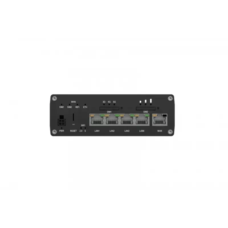 Router sem fios Teltonika RUTM54 Gigabit Ethernet dual-band 5G preto