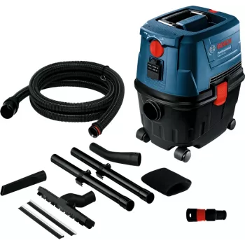 Aspirador de pó com depósito Bosch GAS 15 PS Professional — A seco, 1100 W, 15 L saco de pó, 8 L depósito de líquidos, 270 mbar