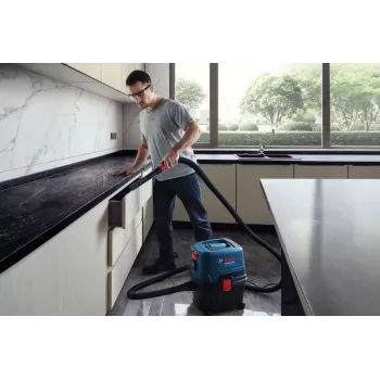 Aspirador de pó com depósito Bosch GAS 15 PS Professional — A seco, 1100 W, 15 L saco de pó, 8 L depósito de líquidos, 270 mbar