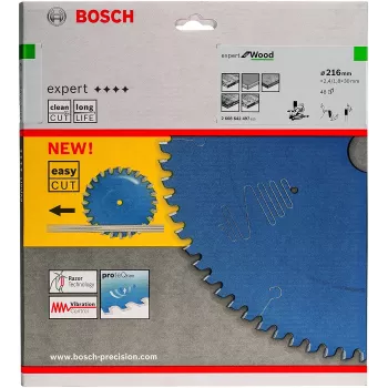 Bosch 2608642497 Expert for Wood lâmina de serra circular, 216 mm, 48 dentes, furo de 30 mm