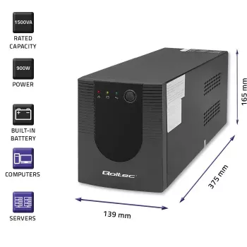 UPS Qoltec 53776 Line-Interactive 1,5 kVA 900 W 4 saídas AC