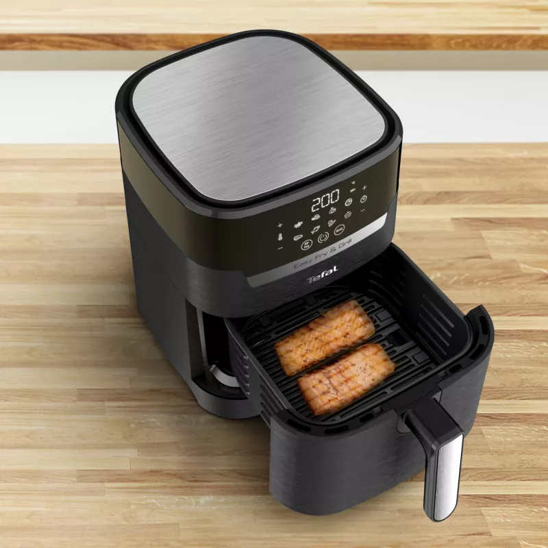 Fritadeira de ar quente Tefal Easy Fry & Grill EY5058 Single 4,2 L de bancada 1550 W preta