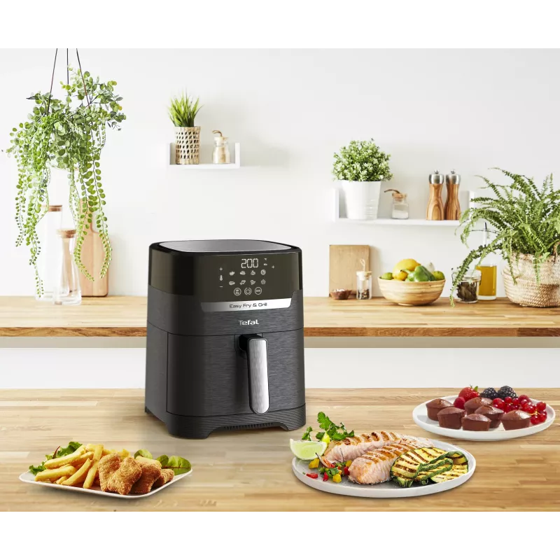 Fritadeira de ar quente Tefal Easy Fry & Grill EY5058 Single 4,2 L de bancada 1550 W preta