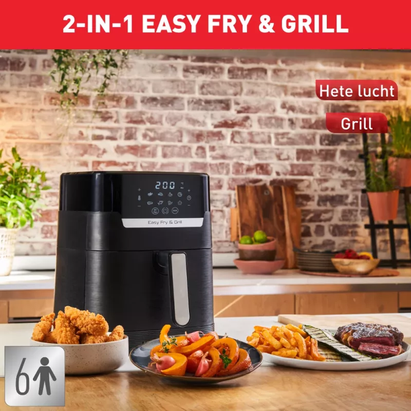 Fritadeira de ar quente Tefal Easy Fry & Grill EY5058 Single 4,2 L de bancada 1550 W preta