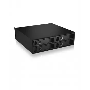 ICY BOX - IB-2242U2K - Backplane, 4x U.2 2,5 NVMe SSD (6-15 mm) para 1x baía 5,25 - preto