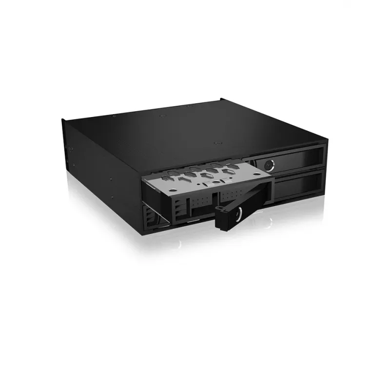 ICY BOX - IB-2242U2K - Backplane, 4x U.2 2,5 NVMe SSD (6-15 mm) para 1x baía 5,25 - preto