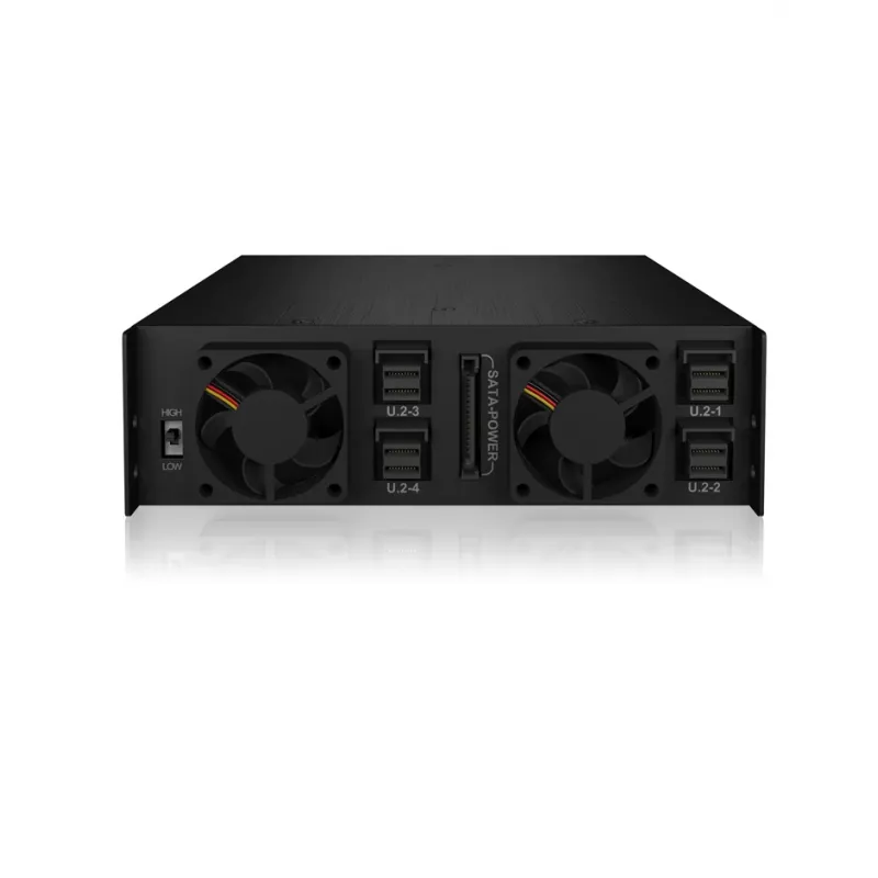 ICY BOX - IB-2242U2K - Backplane, 4x U.2 2,5 NVMe SSD (6-15 mm) para 1x baía 5,25 - preto