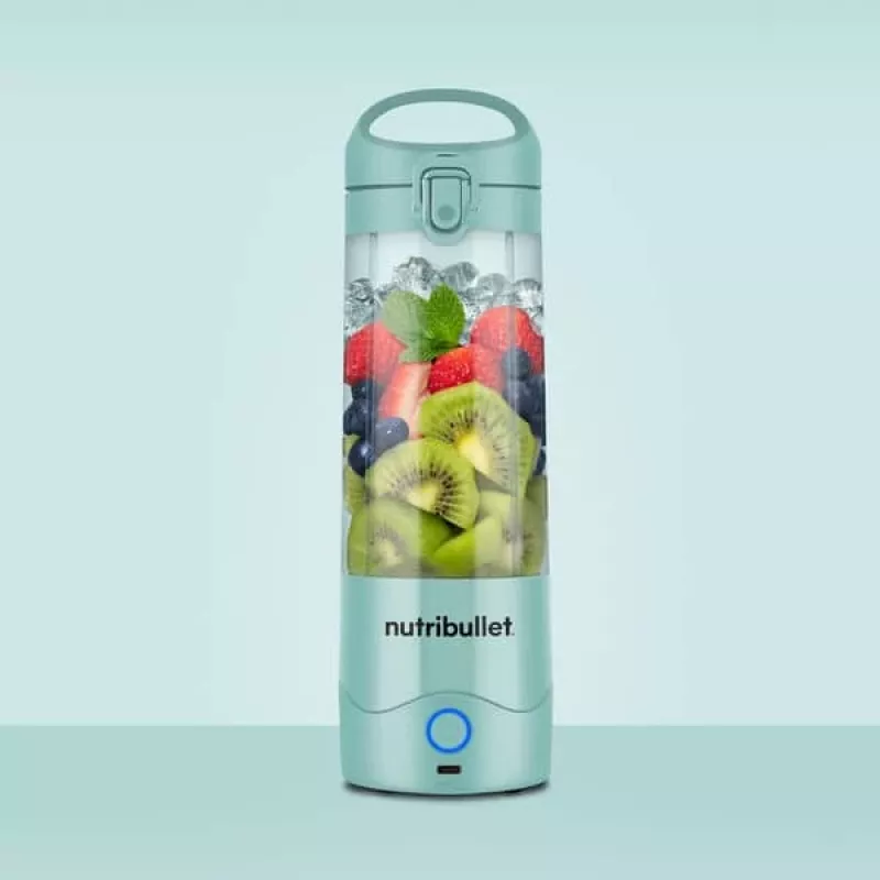 Misturadora desportiva NUTRIBULLET Portable 0,475 L azul, a pilhas, recipiente Tritan, lâminas de aço inoxidável