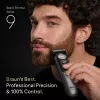 Aparador de barba Braun BeardTrimmer 9 BT9560 bateria 52 2 cm molhado e seco preto, prateado