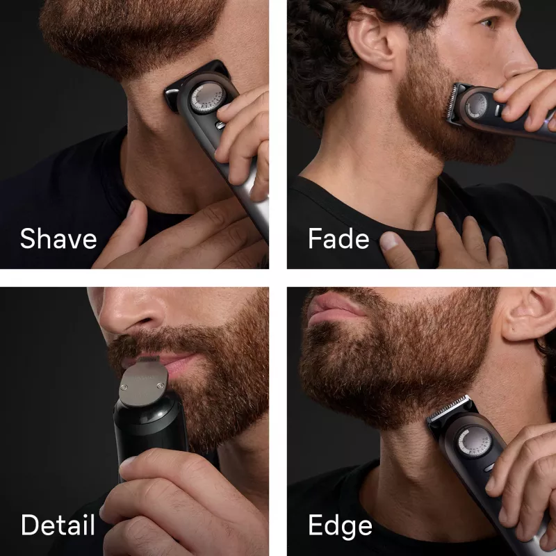 Aparador de barba Braun BeardTrimmer 9 BT9560 bateria 52 2 cm molhado e seco preto, prateado