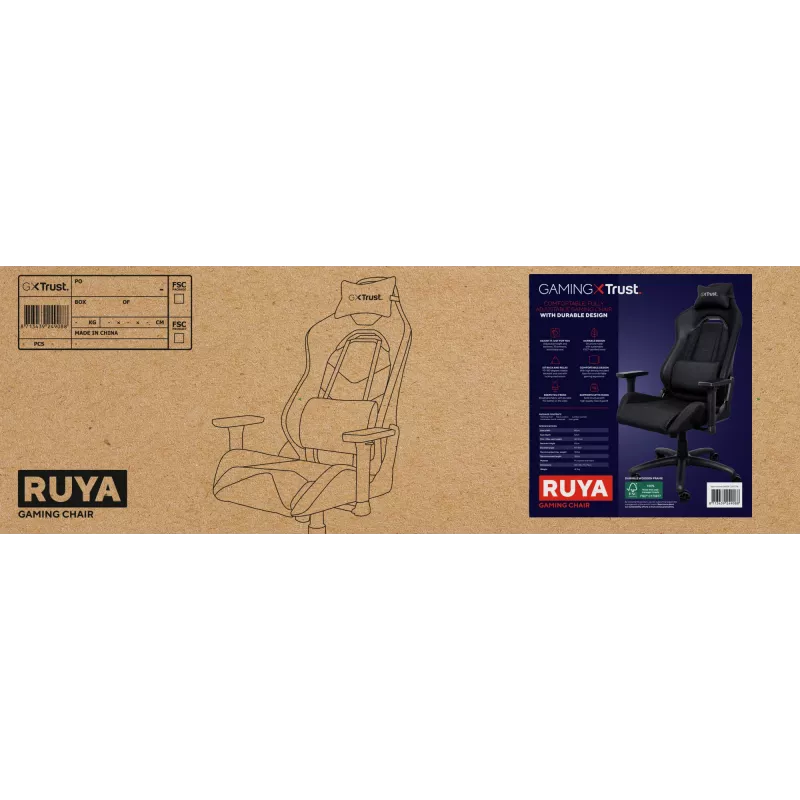 Cadeira gaming universal Trust GXT 714 RUYA preta