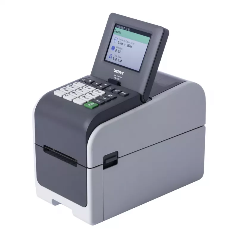 Impressora de etiquetas Brother TD-2350DSA203 térmica direta 203 x 203 DPI 152 mm/seg com fios e sem fios Ethernet LAN Wi-Fi Bluetooth