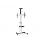 Equip 650602 carrinho para ecrã LFD de 37-70 polegadas (94-177,8 cm), rotação de 90°, VESA máx. 600 x 400 mm, 50 kg, alumínio, preto, branco