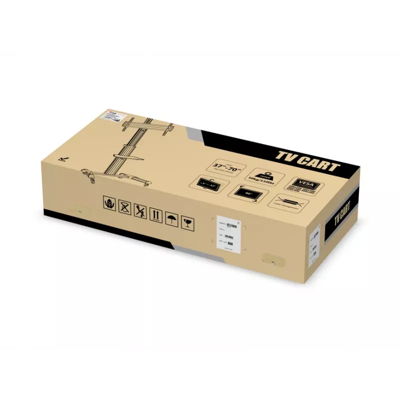 Equip 650602 carrinho para ecrã LFD de 37-70 polegadas (94-177,8 cm), rotação de 90°, VESA máx. 600 x 400 mm, 50 kg, alumínio, preto, branco