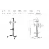 Equip 650602 carrinho para ecrã LFD de 37-70 polegadas (94-177,8 cm), rotação de 90°, VESA máx. 600 x 400 mm, 50 kg, alumínio, preto, branco