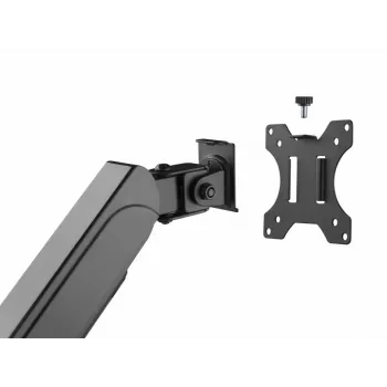 Suporte de secretária para três monitores Equip 17-27 polegadas, grampo, 21 kg, 75 x 75 mm, 100 x 100 mm, altura ajustável, Preto