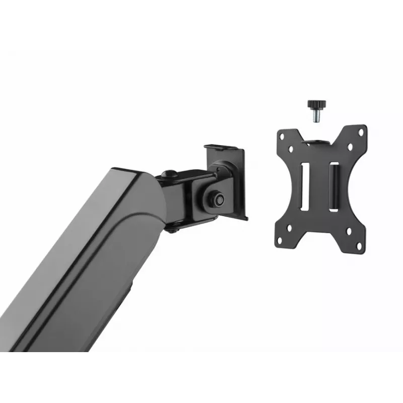 Suporte de secretária para três monitores Equip 17-27 polegadas, grampo, 21 kg, 75 x 75 mm, 100 x 100 mm, altura ajustável, Preto