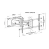 Suporte de parede para TV inclinável/giratório Equip 37–90 polegadas, 200 x 200 mm, 816 x 410 mm, -15 - 5°, -60 - 60°, aço, Preto