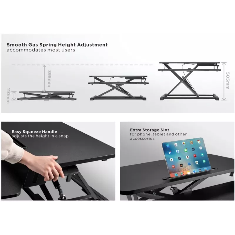 Suporte ergonómico de secretária sentado/em pé Equip