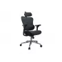 Cadeira de escritório ergonómica Equip Premium com apoio de cabeça e braços, azul e preto