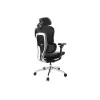 Cadeira de escritório ergonómica Equip Premium com apoio de cabeça e braços, azul e preto