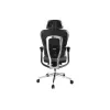 Cadeira de escritório ergonómica Equip Premium com apoio de cabeça e braços, azul e preto