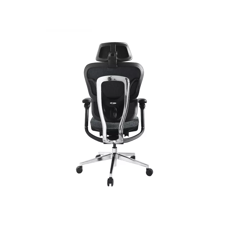 Cadeira de escritório ergonómica Equip Premium com apoio de cabeça e braços, azul e preto