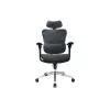 Cadeira de escritório ergonómica Equip Premium com apoio de cabeça e braços, azul e preto
