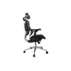 Cadeira de escritório ergonómica Equip Premium com apoio de cabeça e braços, azul e preto