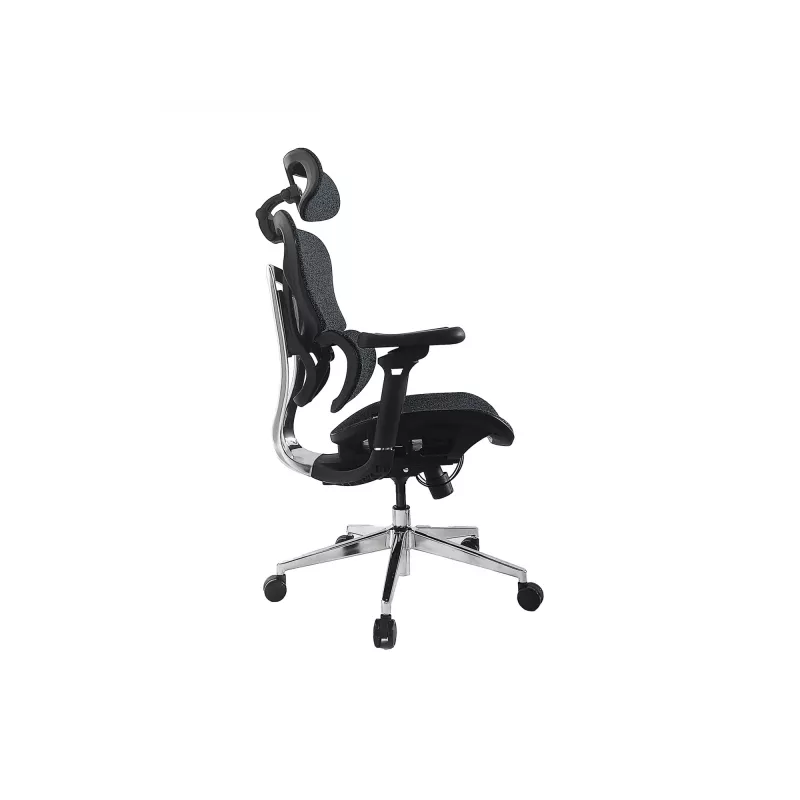Cadeira de escritório ergonómica Equip Premium com apoio de cabeça e braços, azul e preto