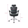 Cadeira de escritório ergonómica Equip Premium com apoio de cabeça e braços, azul e preto