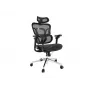 Cadeira de escritório ergonómica Equip Premium com apoio de cabeça e braços, preta