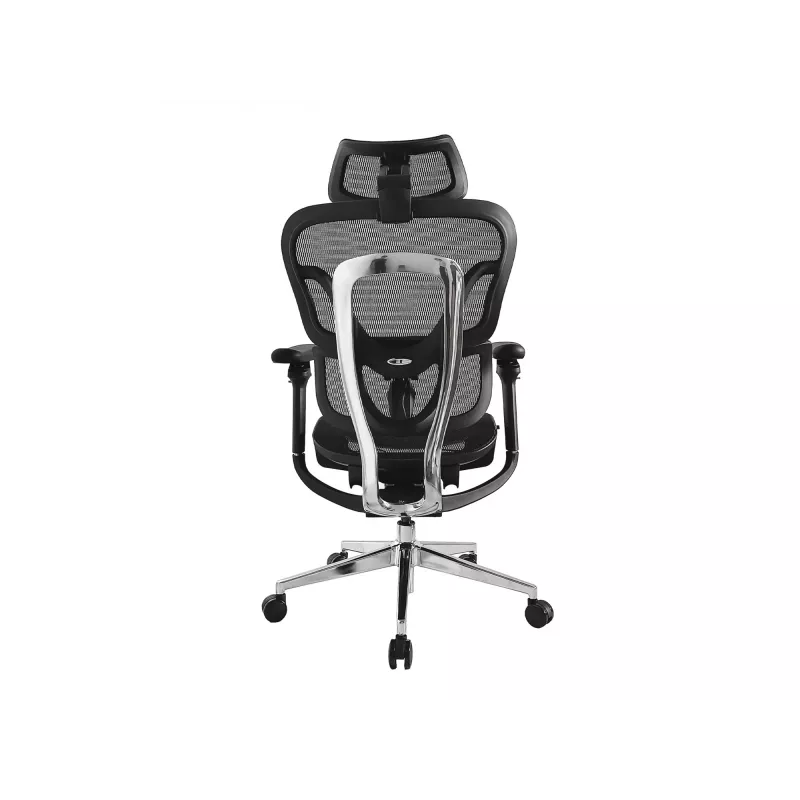Cadeira de escritório ergonómica Equip Premium com apoio de cabeça e braços, preta