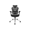 Cadeira de escritório ergonómica Equip Premium com apoio de cabeça e braços, preta