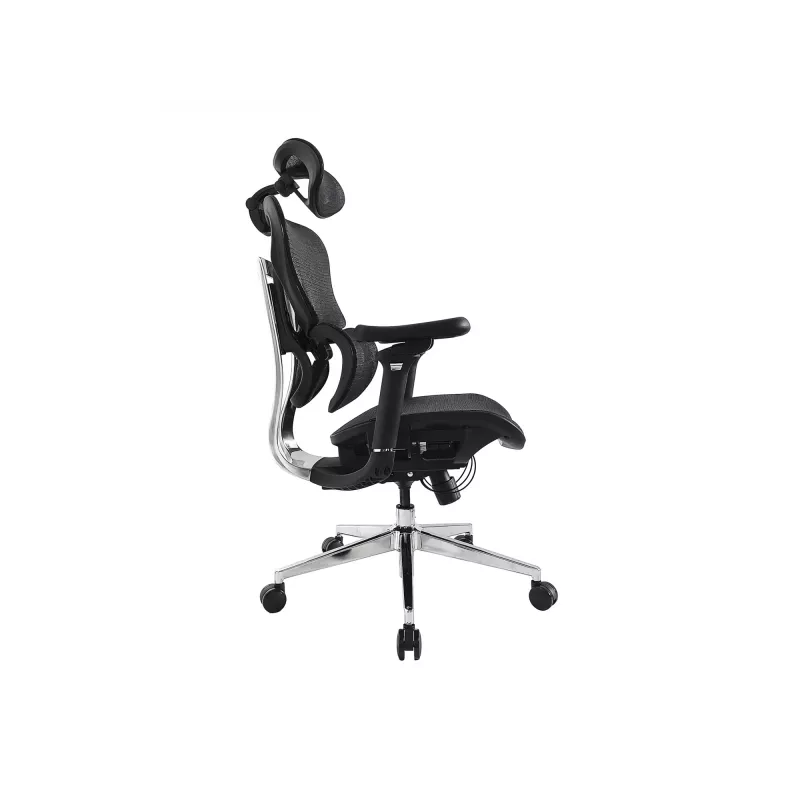 Cadeira de escritório ergonómica Equip Premium com apoio de cabeça e braços, preta