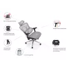 Cadeira de escritório ergonómica Equip Premium com apoio de cabeça e braços, preta